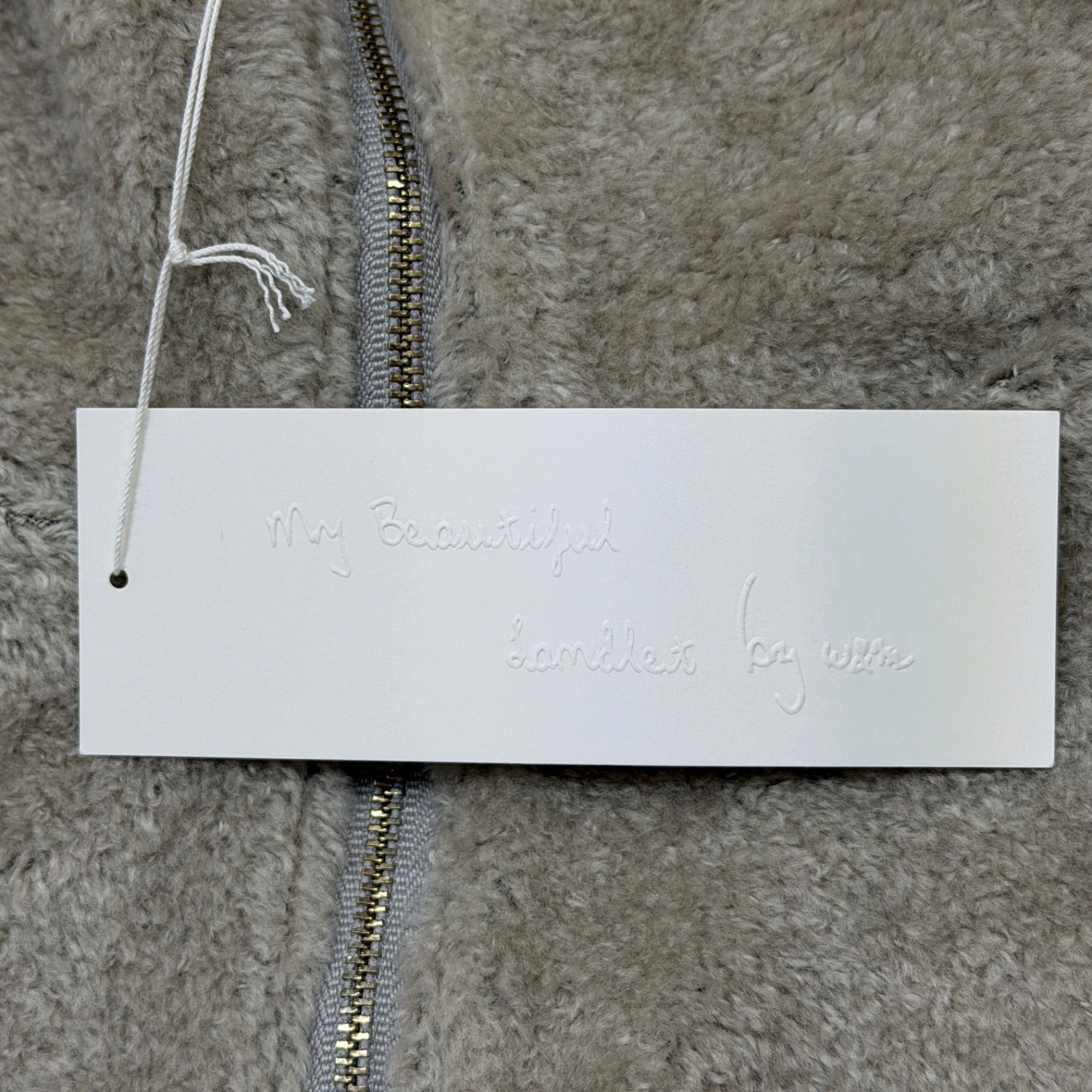 参考上代35200円 my beautiful landlet ハーフジップパイルプルオーバー フリースジャケット マイビューティフルランドレット WM12-TP242121 ライトグレー 1 99452A7 KANDAIZUMI_COM