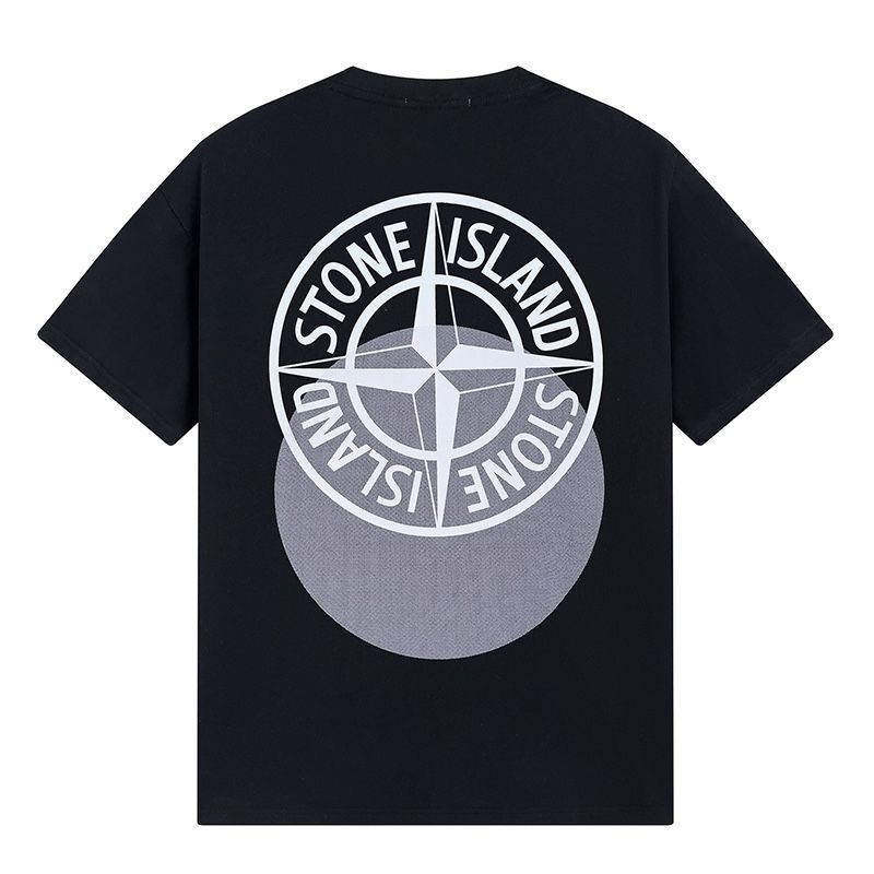Stone lsland 夏新作ダブルシャドウビッグコンパスプリントグラフィック半袖Tシャツ