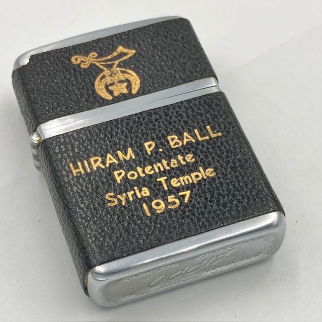 ZIPPO ビンテージ ジッポー 1955年 ハーフカバーレザー Shriners シュライナーズ