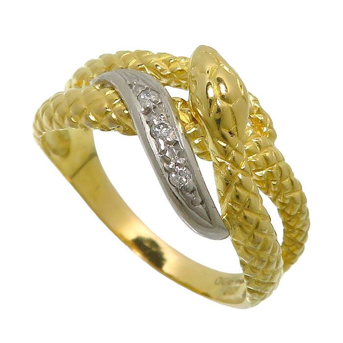 リング・指輪 ヘビモチーフ K18 ダイヤモンド