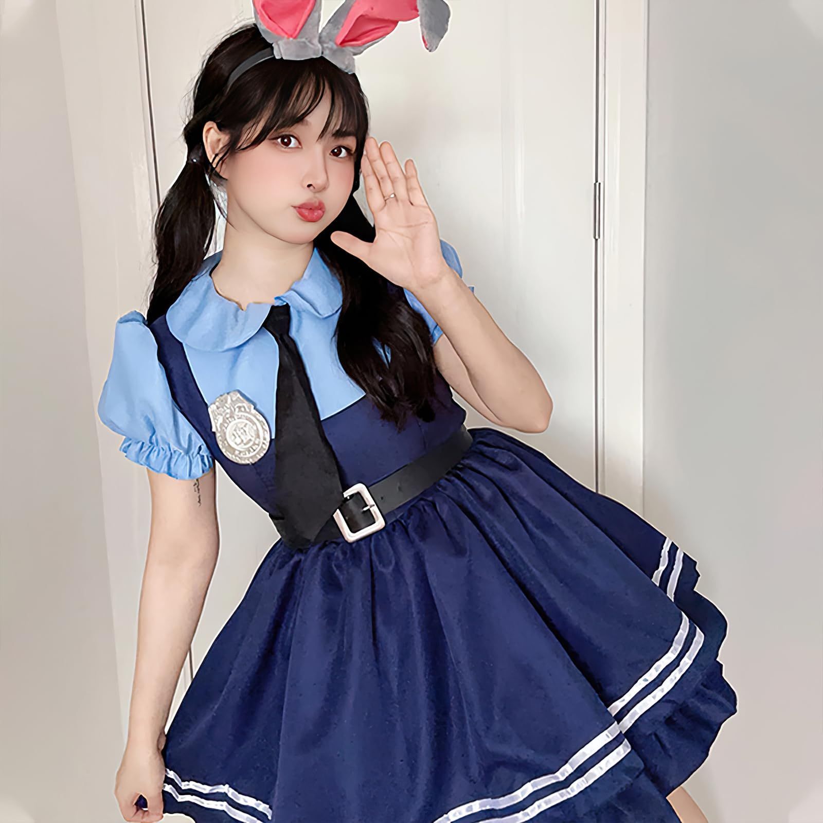 【NEW】ハロウィン Judy ジュディ・ホップス Hopps 警察服 ワンピース ズートピア コスプレ衣装 ウサギの警官服 コスチューム 変身 [Mprocen] ハロウィン クリスマス 誕生日会