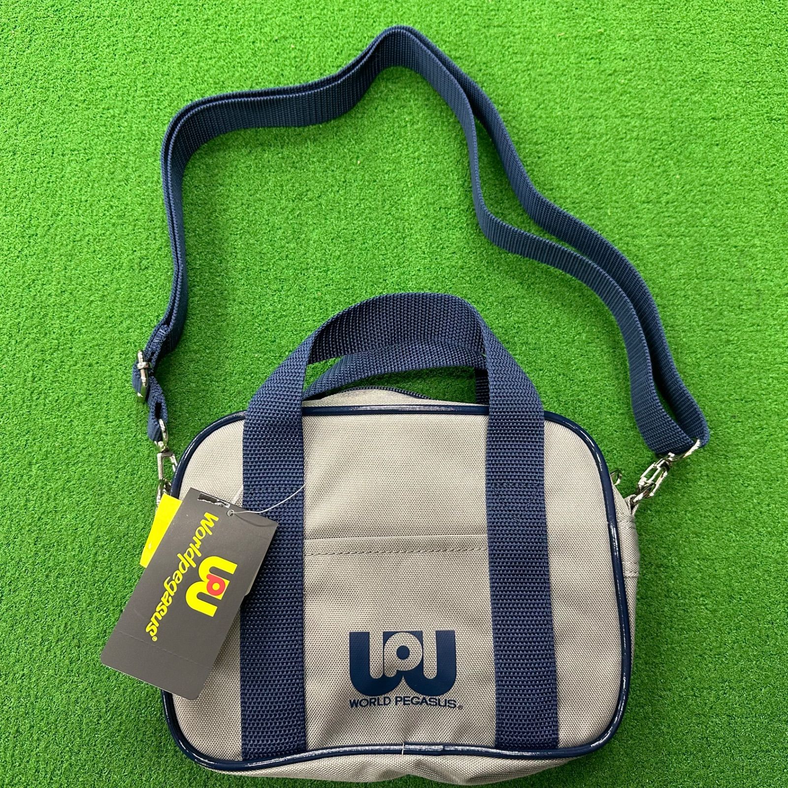 新品未使用】ワールドペガサス ミニバッグ グレー/ネイビー