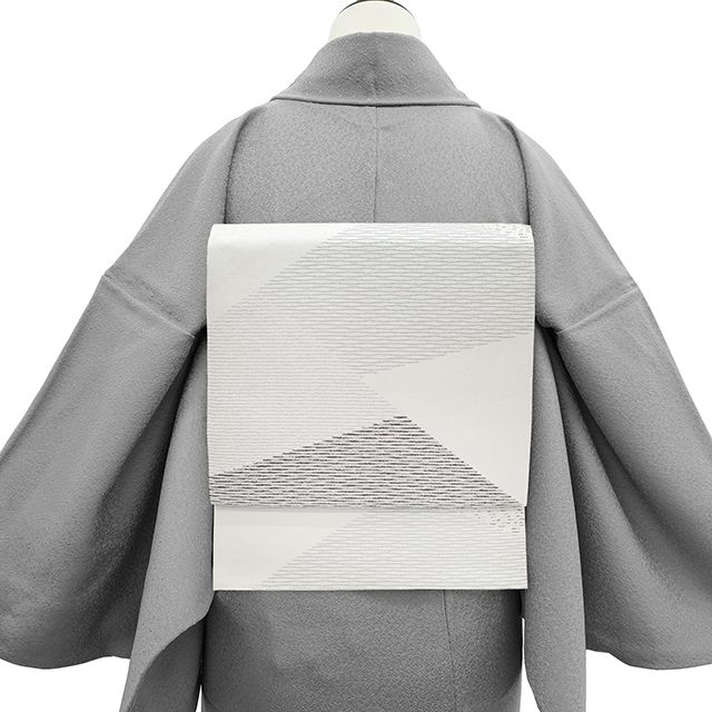 時代屋 西陣織 四寸帯 リバーシブル 正絹 未使用 Wm127★ 名古屋帯 絹 西陣織 仕立て付 九寸 名門 ふくい織物謹製 ミント