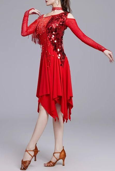 セール 社交ダンスドレス ラテンドレス 競技 デモ用 オーダー