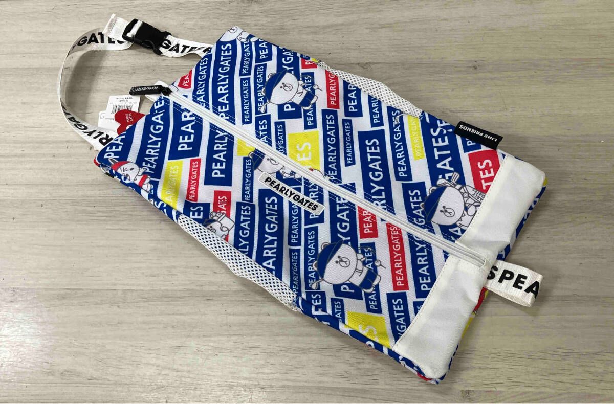 【タグ付き】PEARLY GATES × LINE FRIENDS シューズケース ゴルフ ブルー タグ付き】PEARLY GATES × LINE FRIENDS シューズケース ゴルフ