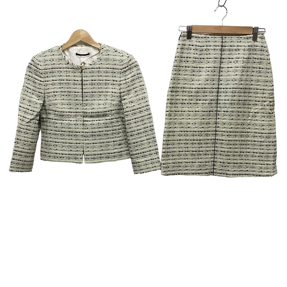 HUGOBOSS ヒューゴボス スカートスーツ レディース - ライトグリーン×黒×マルチ