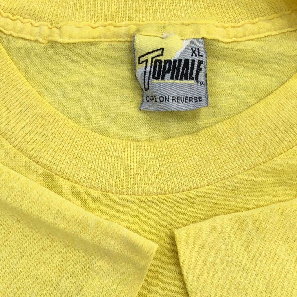 90年代 TOPHALF Moosehead Beer 半袖Tシャツ 企業ロゴ イエロー 