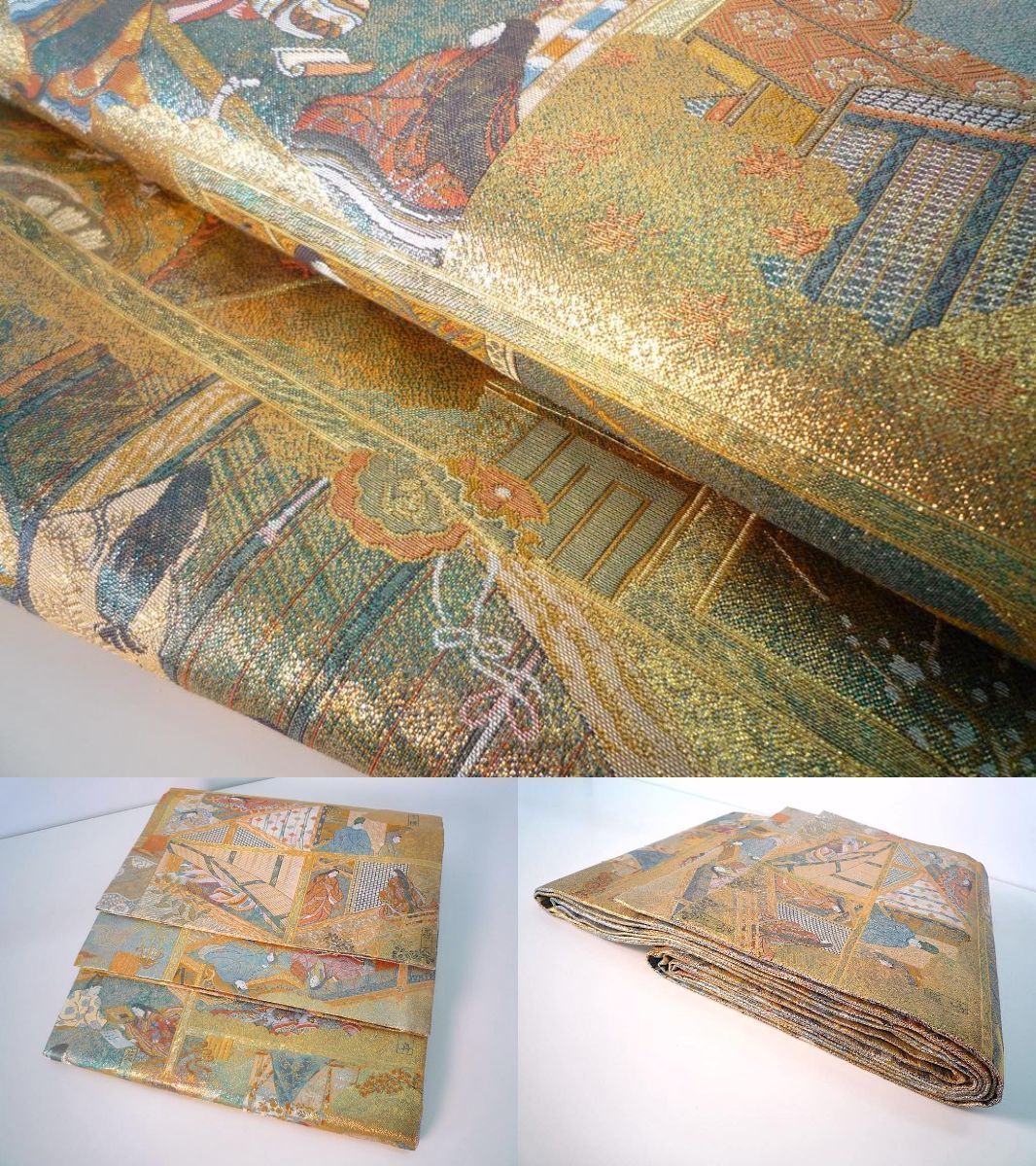 最高級 西陣織あさぎ織物 両面全通 総絵図 徳川美術館秘蔵 紫式部 源氏