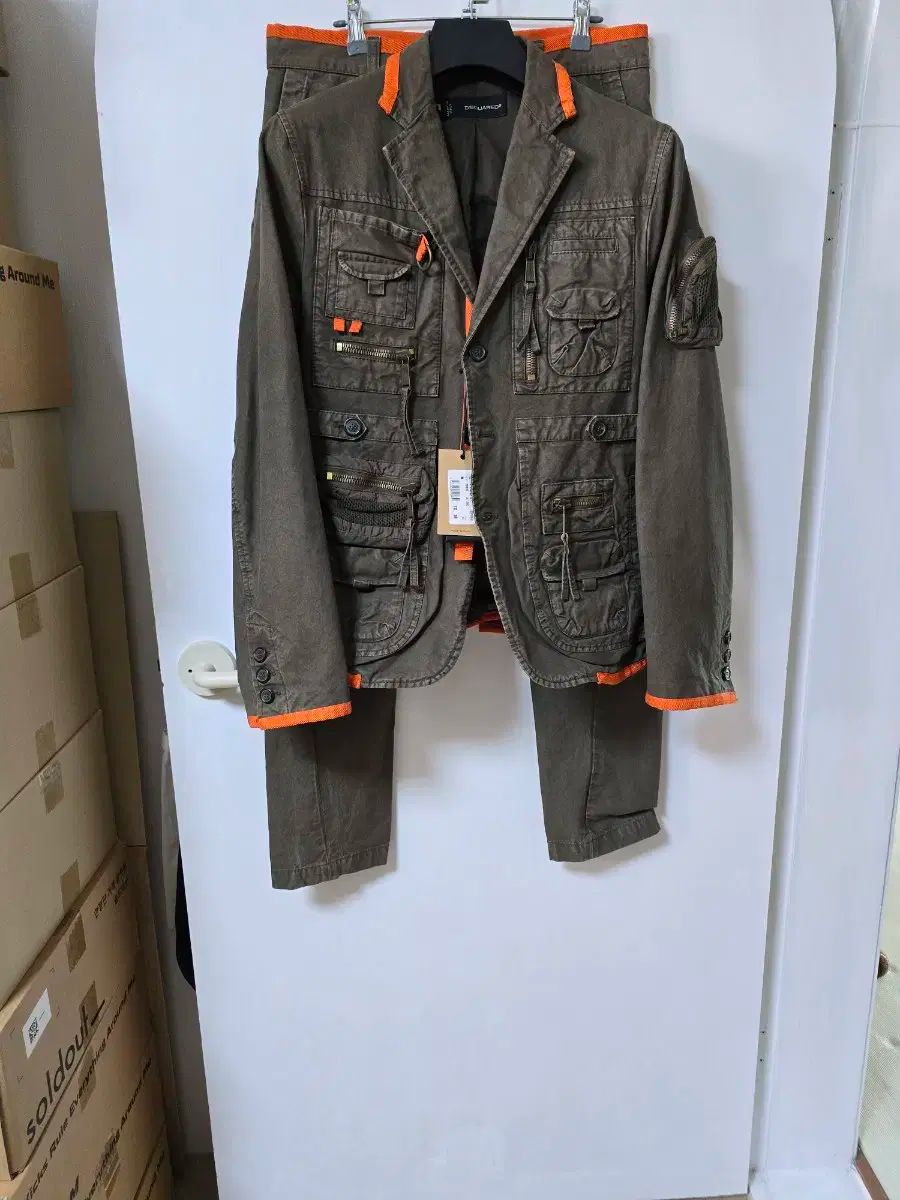 DSQUARED ディースクエアード 10SS ゴーゴー マルチポケット ジャケット カーゴ セットアップ