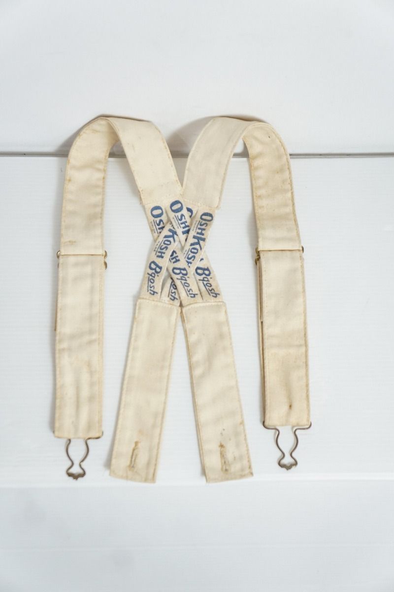50s OSHKOSH オシュコシュ サスペンダー ベルト ヴィンテージ ビンテージ ベージュ 生成り 925P 2