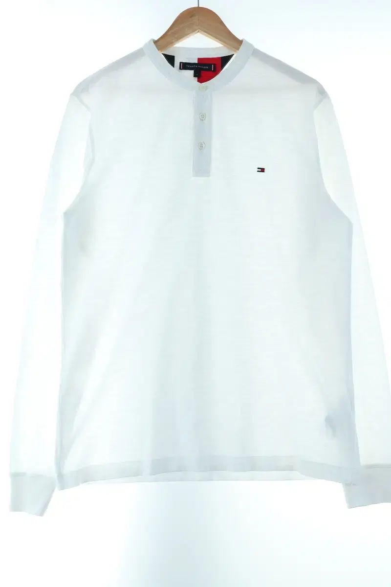 【雷市場（ポンジャン）商品韓国直送】 （ L ） Tommy Hilfiger(トミーヒルフィガー) カラー 長袖Tシャツ 白 無地 オールドスクール- EE74