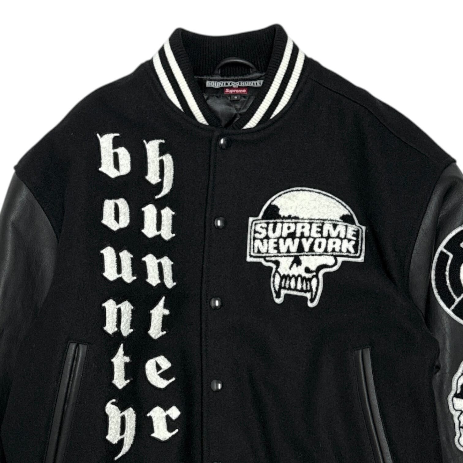 新品　Supreme Bounty Hunter Varsity Jacket Supreme Bounty Hunter Black Wool & Leather Varsity Jacket