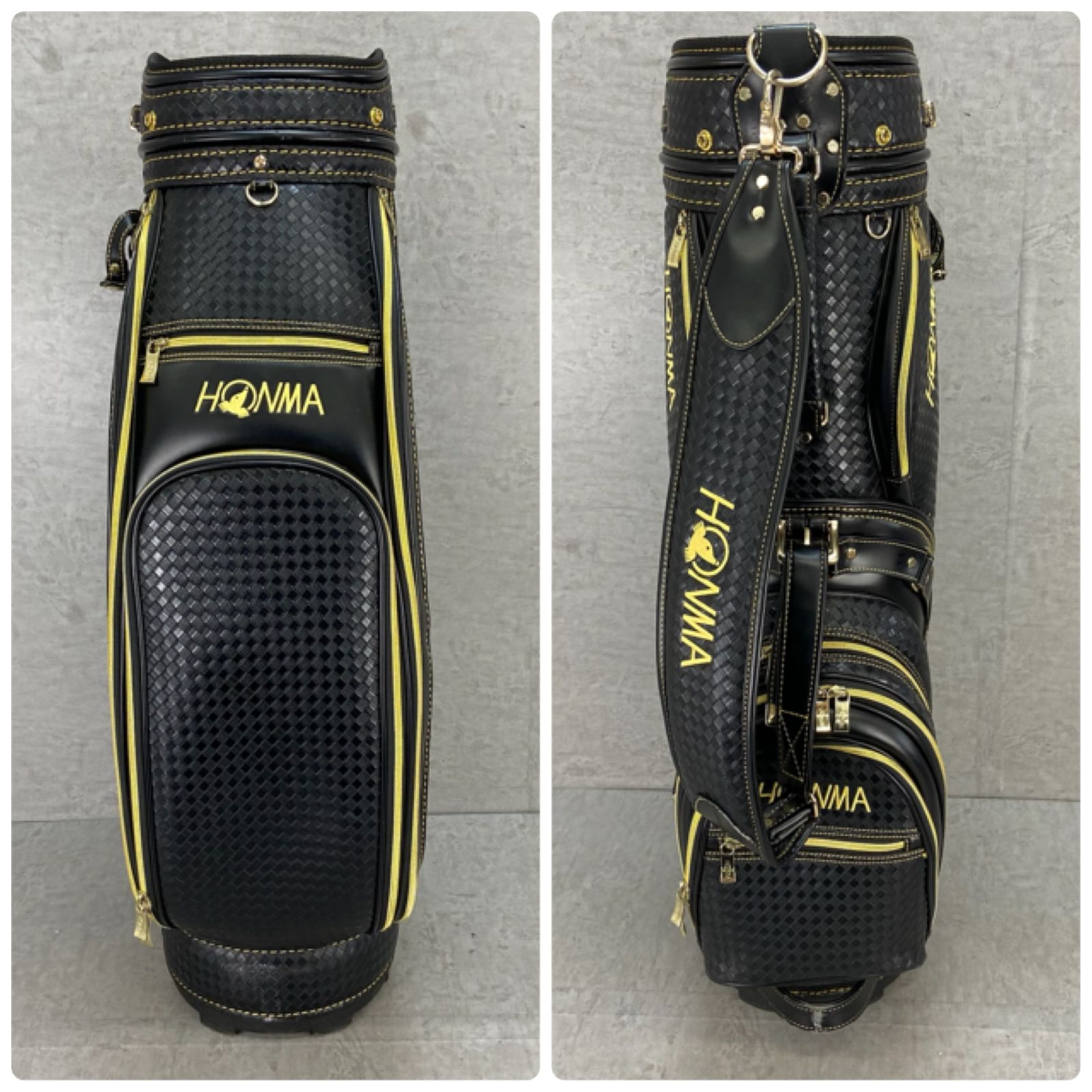 ホンマ　ゴルフ　キャディバッグ　カート式　約9.5型　4.9㎏　PUレザー HONMA ホンマ ゴルフ キャディバッグ カート式 約9.5型 約24