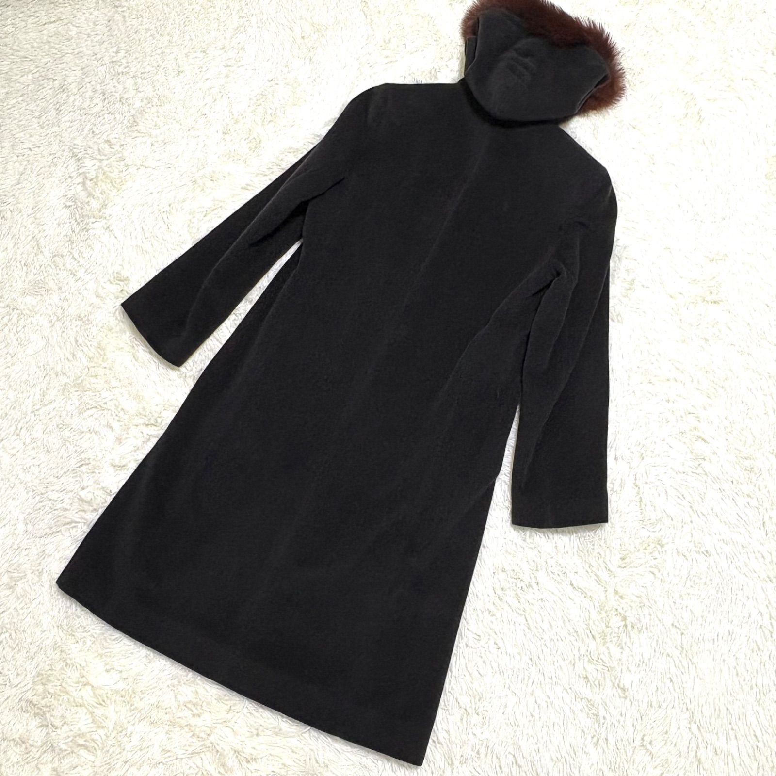 極上の cojana 東京スタイル アンゴラ ウール ロングコート 9 M ブラック
