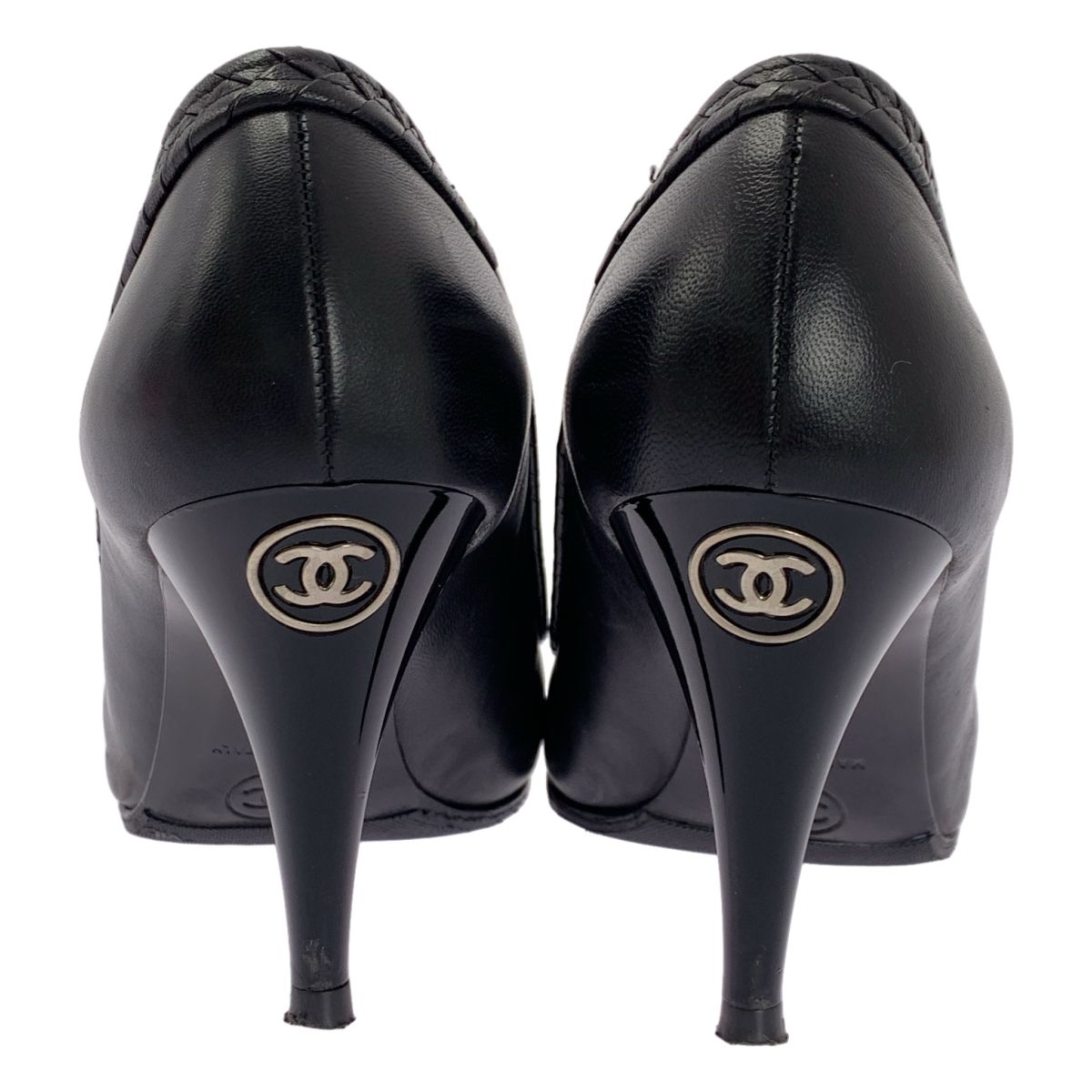 CHANEL / シャネル | ココマーク キャップトゥ ヒールパンプス | 37