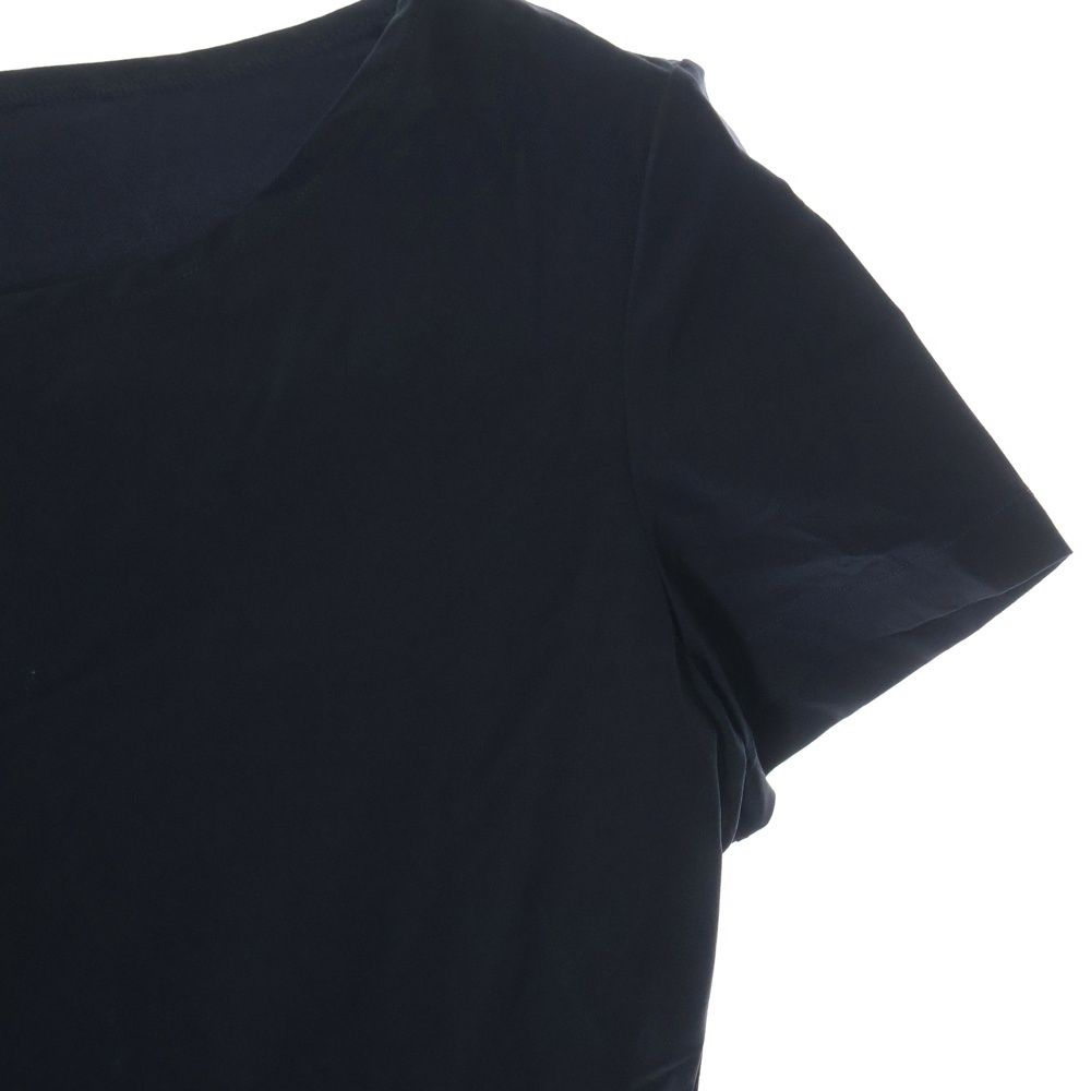 CHANEL シャネル 99SS 裾ロゴプレート ナイロン 半袖Tシャツ カットソー ブラック レディース P13561V07746 CHANEL (シャネル) 99SS 裾ロゴプレート ナイロン 半袖Tシャツ