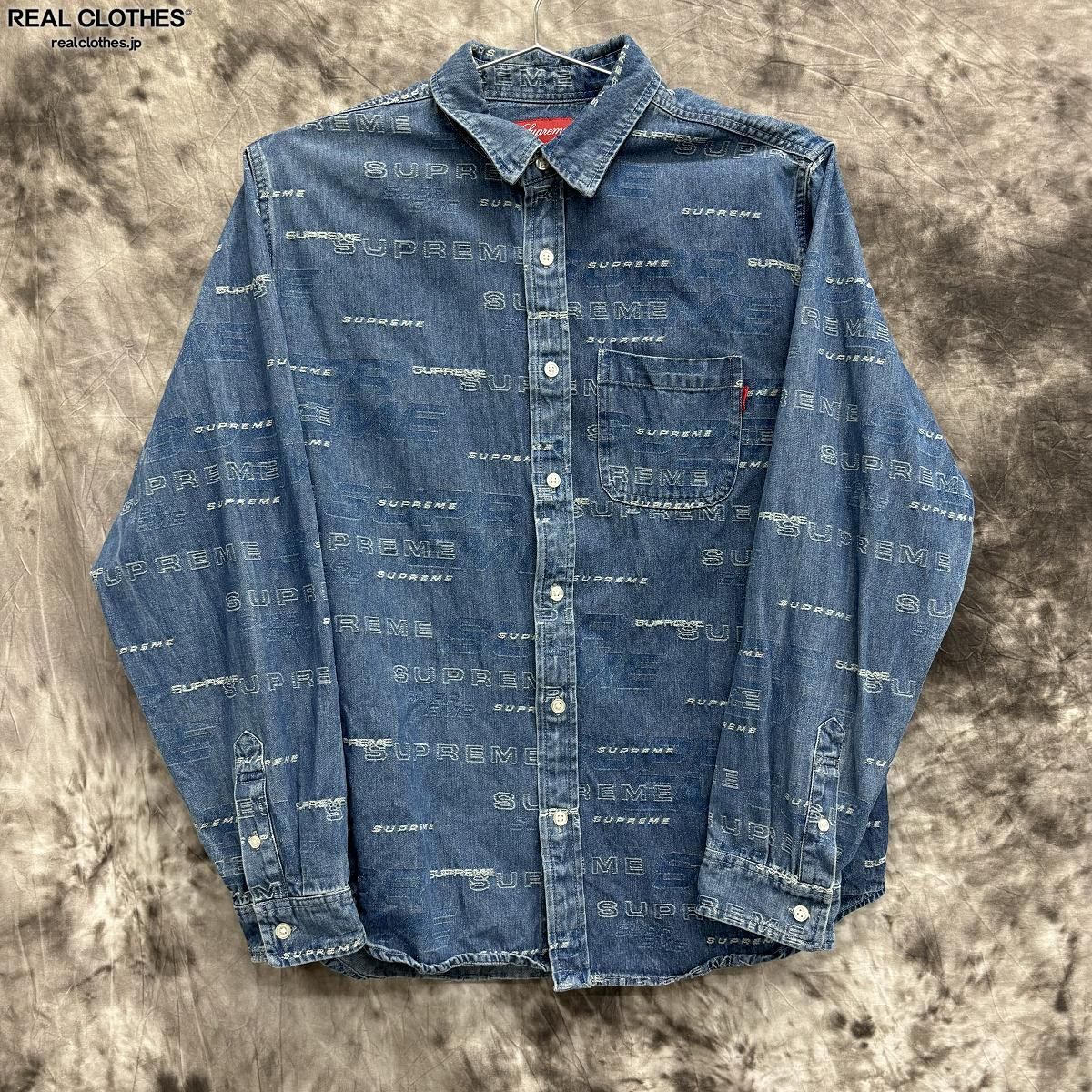 Supreme/シュプリーム【19AW】Dimensions Logo L/S Denim Shirt/ディメンションズ ロゴ 長袖 デニムシャツ/M  - メルカリ