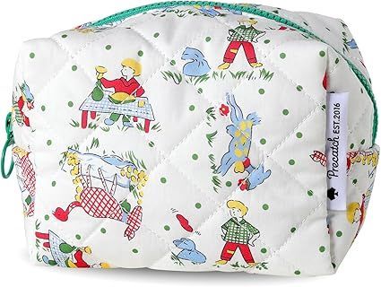 miucatch 収納ポーチ メイクポーチ 化粧ポーチ 洗面用具バッグ マンガ風 旅行用品収納 持ち運びに便利な収納ポーチ インナーバッグ 小型 軽量 大容量 可愛い バッグインバッグ キャンバスバッグ