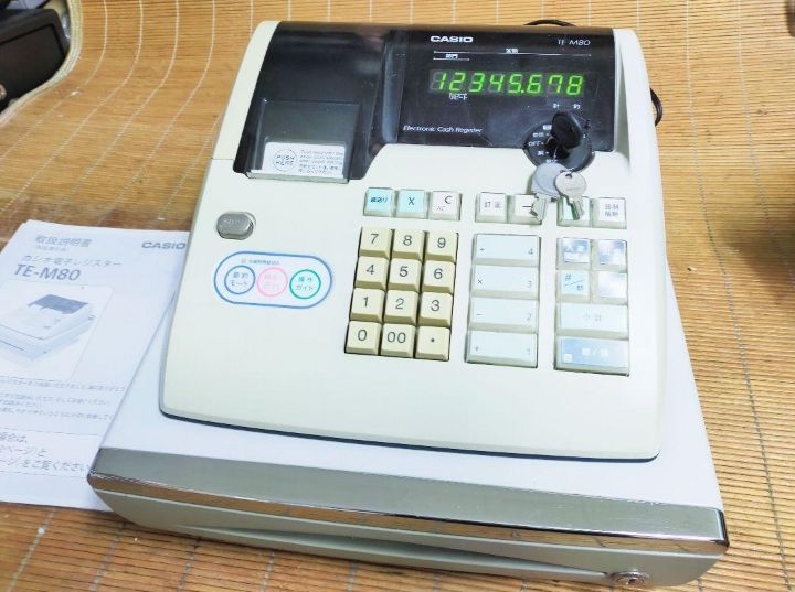 カシオレジスター TE-M80 中古品 人気機種感熱紙 送料無料 633311