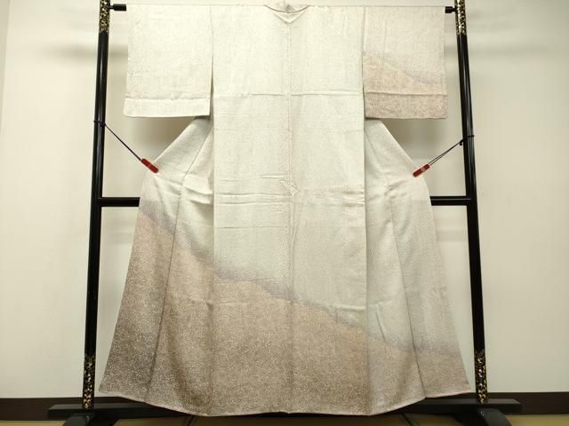 平和屋着物○名門 藤娘きぬたや 杢目絞り 訪問着 更紗花文 正絹 逸品  