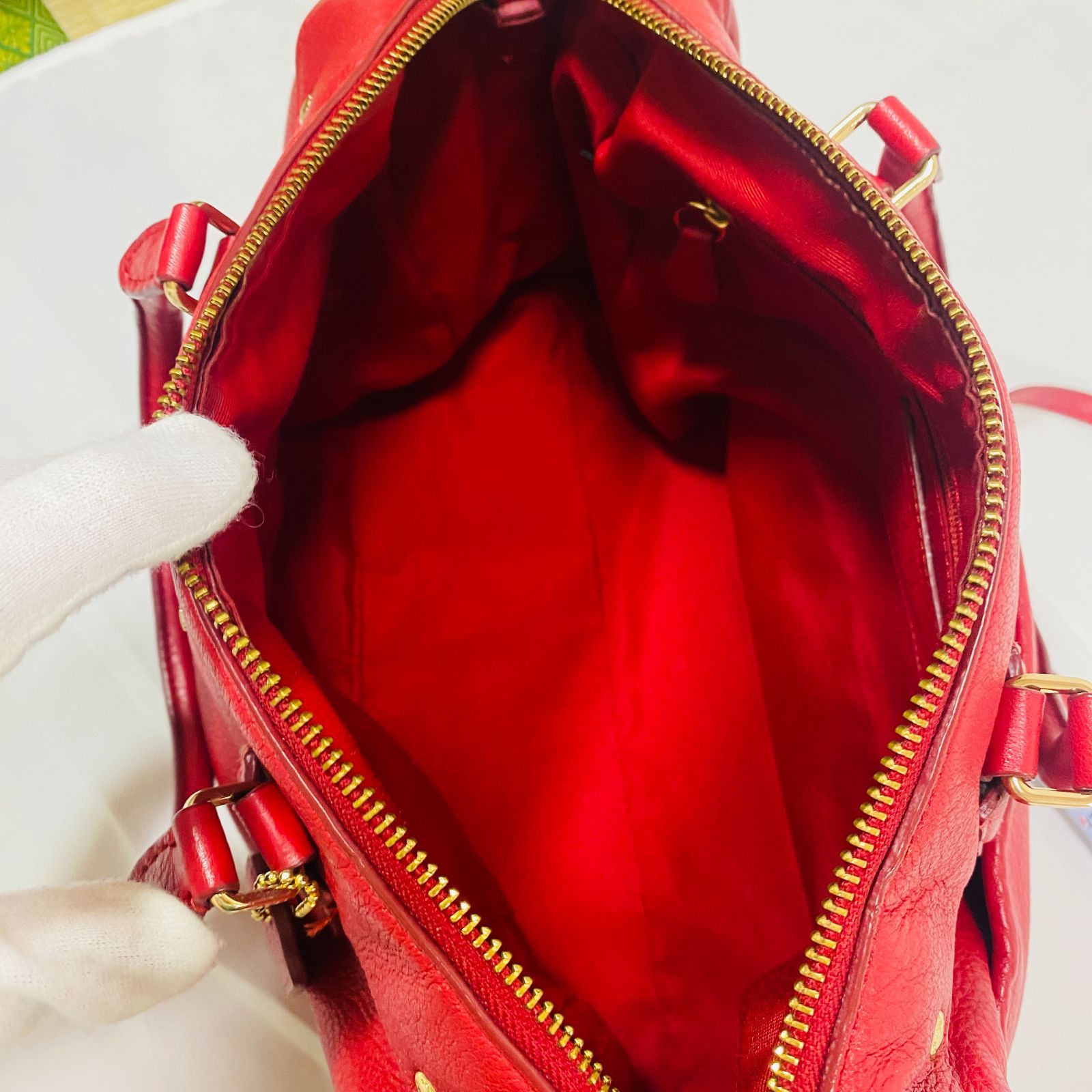 COACH コーチ 2wayショルダーバッグ ミニボストンバッグ レッド