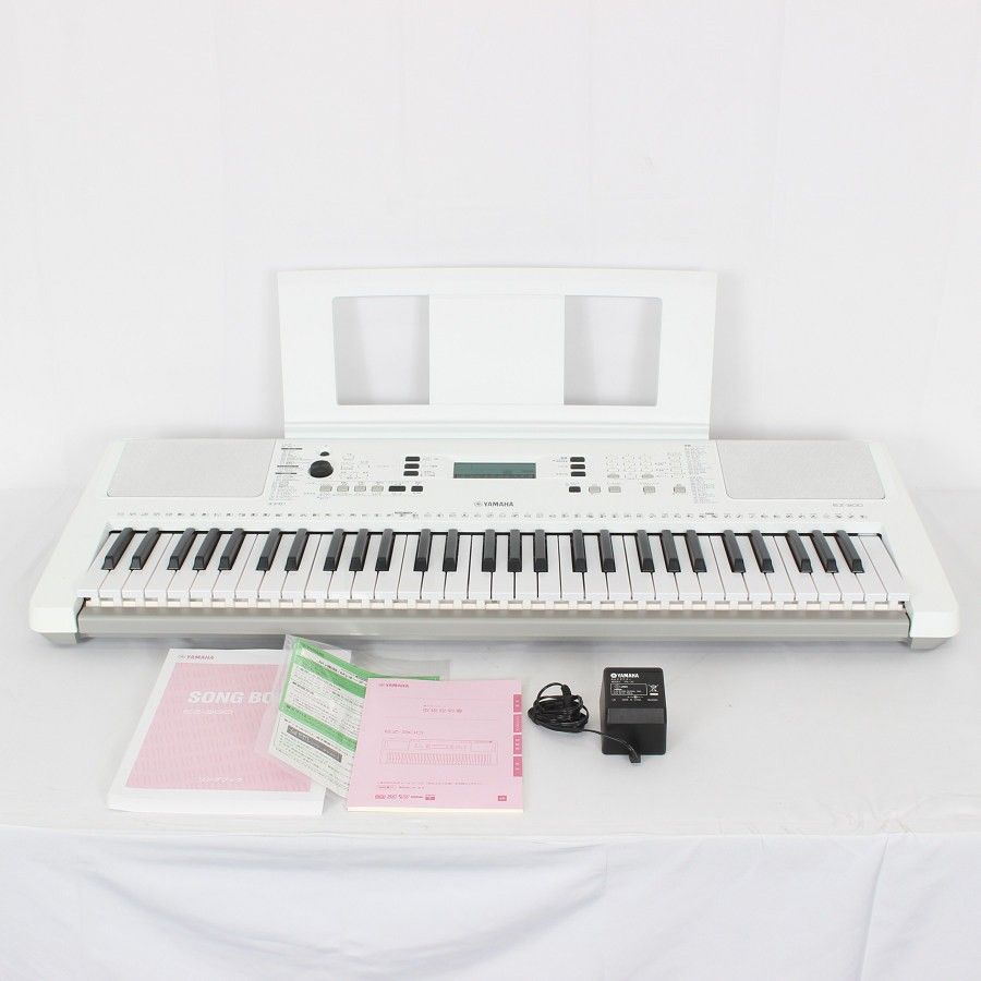 YAMAHA ヤマハ 61鍵キーボード EZ-300 ホワイト　スタンド付き 美品】ヤマハ EZ-300 シルバーホワイト 電子キーボード 61鍵 YAMAHA