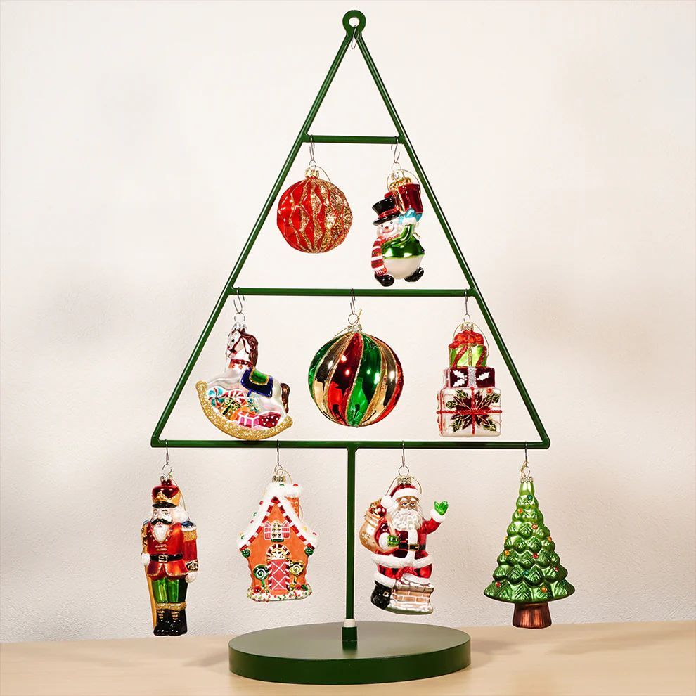 BROOKS HOME GARDEN ガラス製 クリスマスオーナメント 9点セット