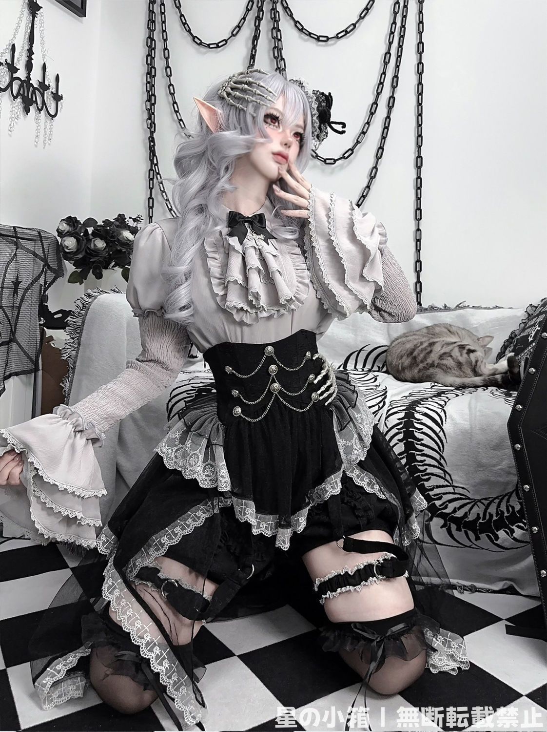 万聖節特別デザイン 十字架ダークロリータコスプレ