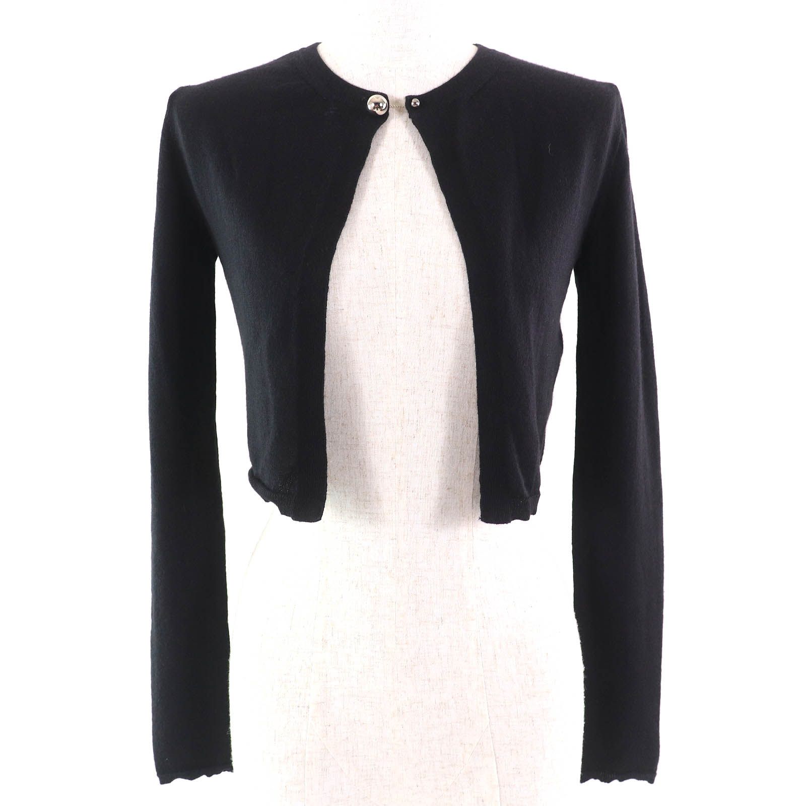 美品△Christian Dior クリスチャンディオール 6C24168AM599 カシミヤ シルク 長袖 ボレロ カーディガン ブラック 38 伊製 正規品 美品△Christian Dior クリスチャンディオール 6C24168AM599