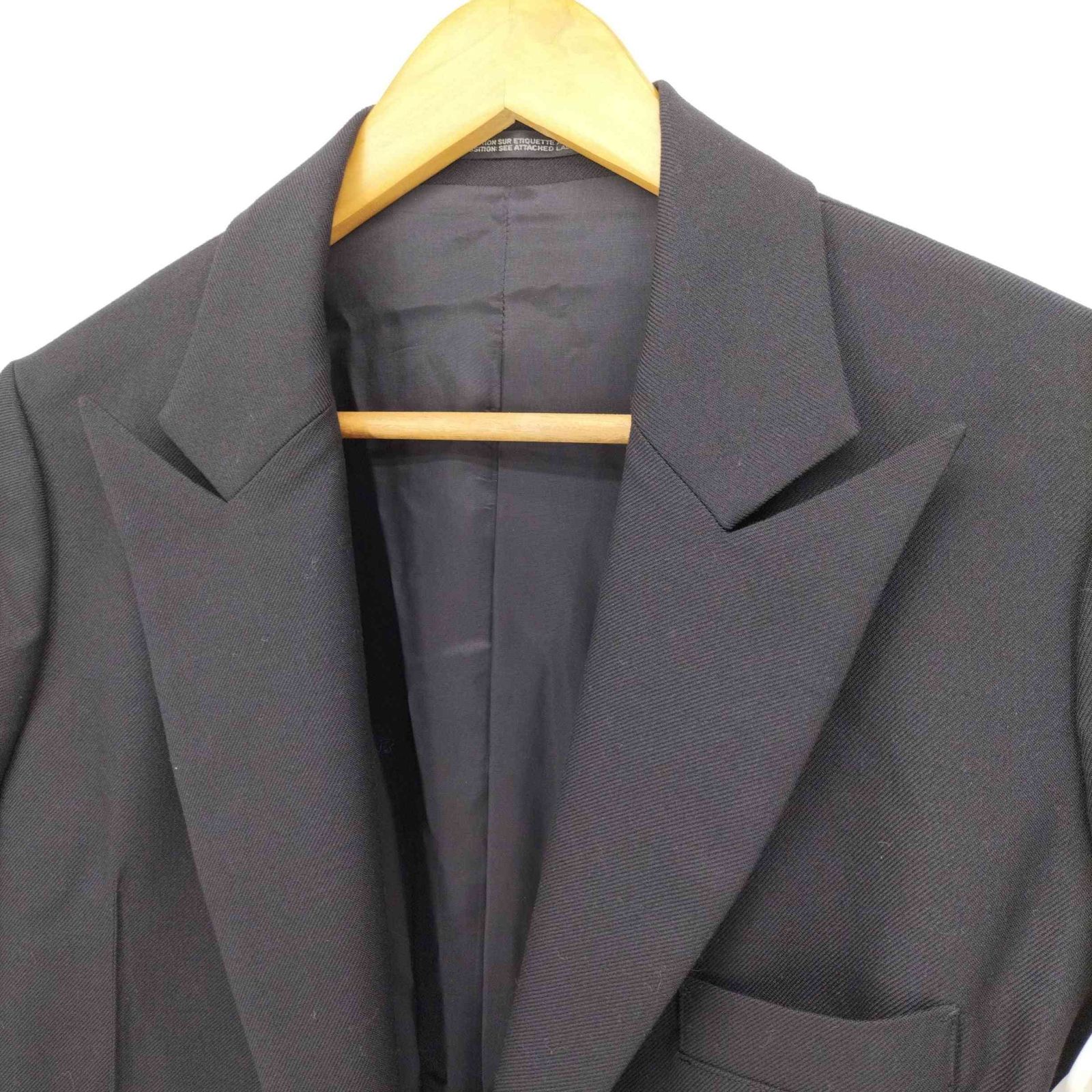極美品 Y's ヨウジヤマモト ウールギャバ ロングコートマキシ丈 00's 黒 極美品 Y's ヨウジヤマモト ウールギャバ ロングコートマキシ丈