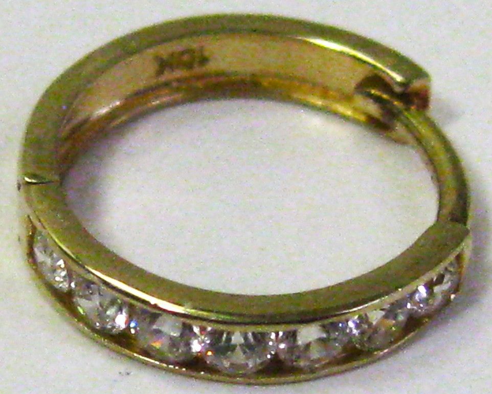 極美品10K 10金イエローゴールド 片ピアス スナップ ピアス ジルコン7 