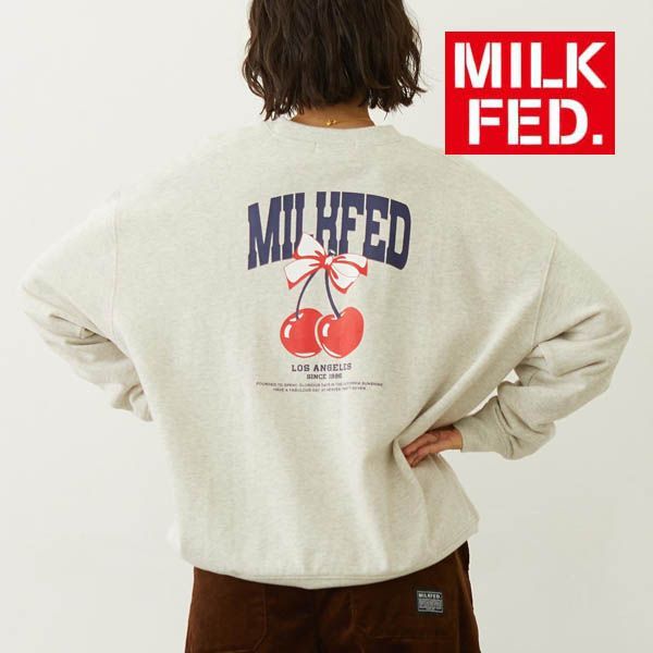 スウェット トレーナー ミルクフェド MILKFED RIBBON AND CHERRY SWEAT 