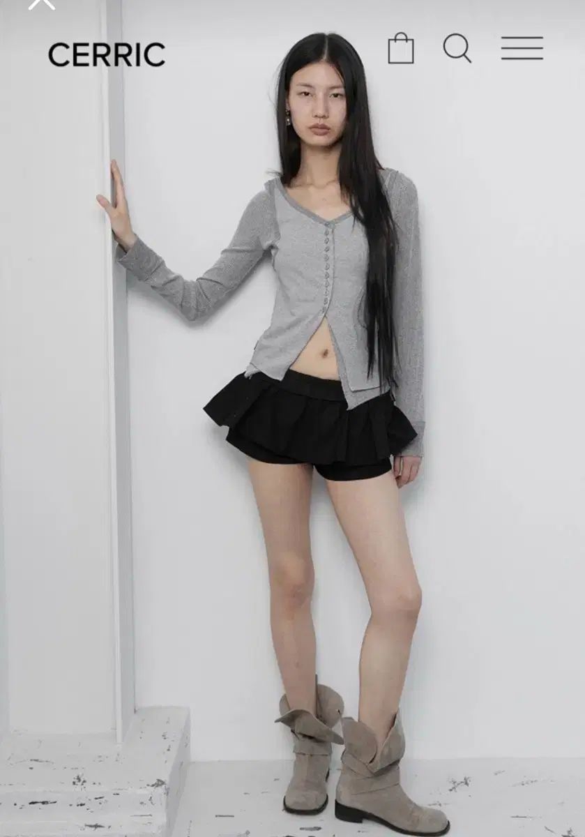 CERRIC セリック 黒 フリル バンディング スカート