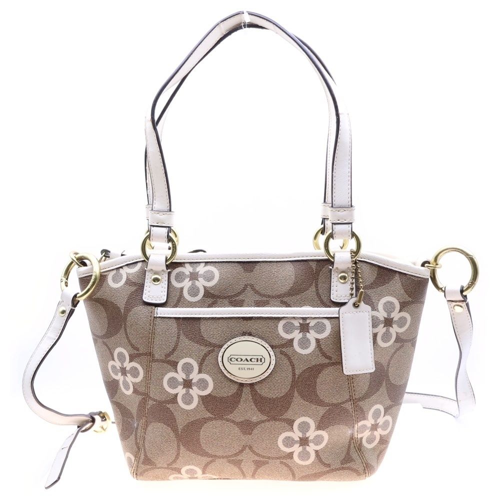 【COACH】コーチ　シグネチャー　ハンドバッグ　白　ホワイト　6281 COACH コーチ ハンドバッグ 2way ショルダーバッグ シグネチャー