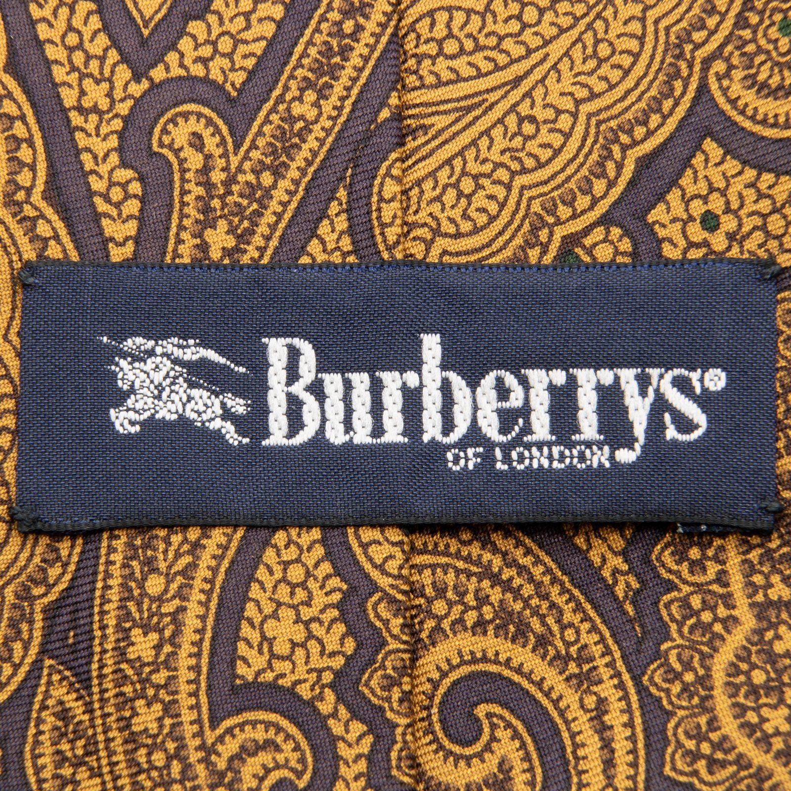 【美品】BURBERRY ネクタイ ゴールド BURBERRY バーバリー ネクタイ ゴールド チェック柄【剣先幅