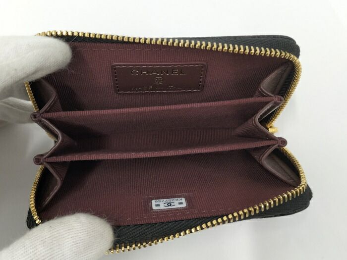 CHANEL クラシック ジップ コインパース コインケース ココマーク キャビアスキン ブラック AP0216