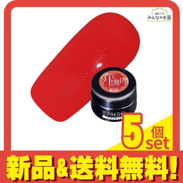 PREGEL(プリジェル) カラーEX  PG-CE840 赤珊瑚 3g 5個セット まとめ売り