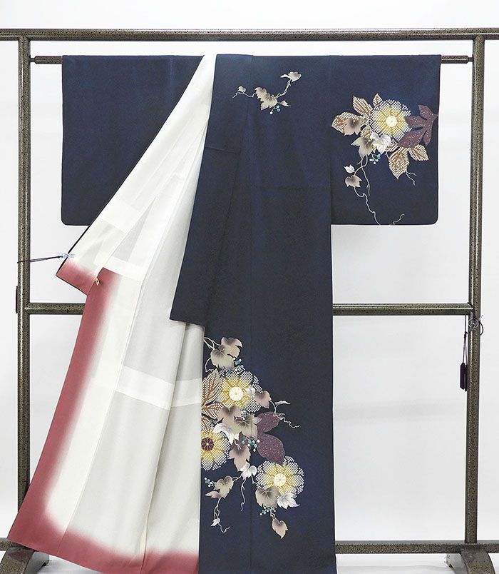 訪問着 正絹 皇室デザイナー 中村乃武夫作 身丈163cm 裄丈65.5cm 良品 中古
