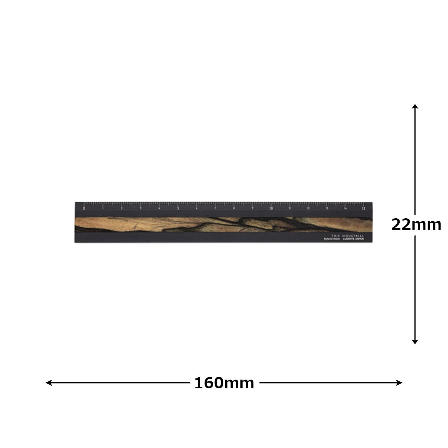 ラダイト 定規 Hybrid Ruler Fine Wood BK ペールムーンエボニー LDTI HRW 0101