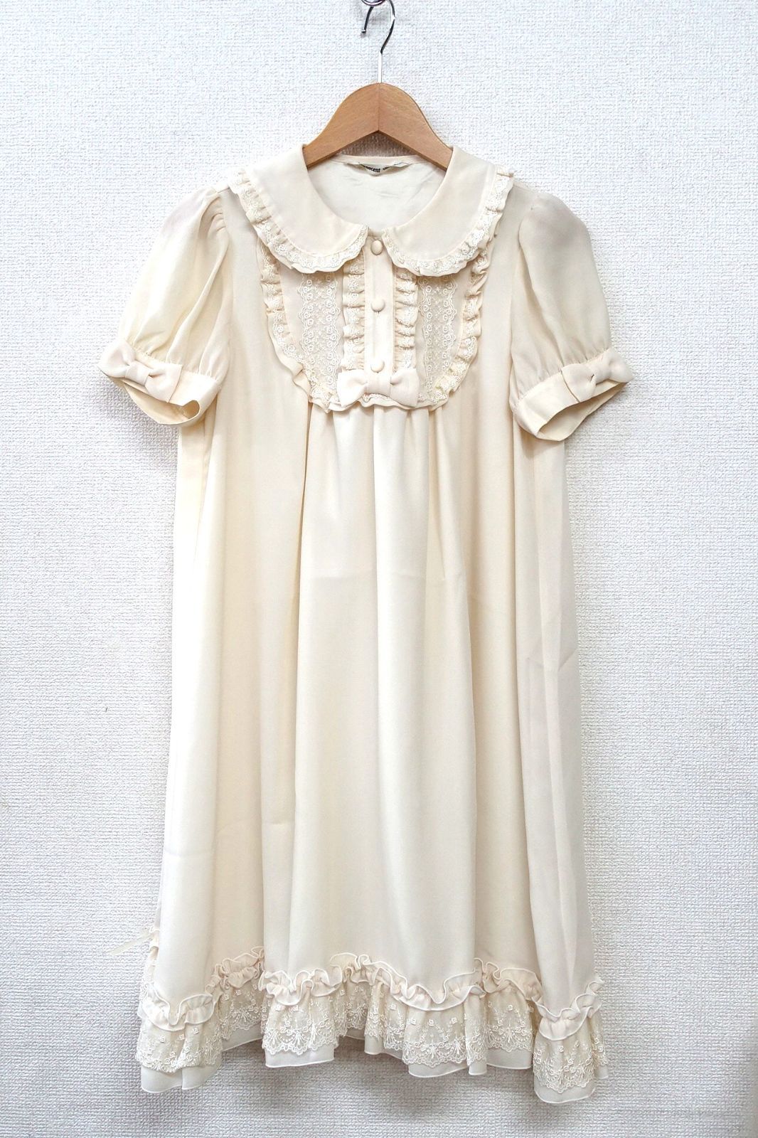 Innocent World パフスリーブ シフォンレースワンピース Fサイズ