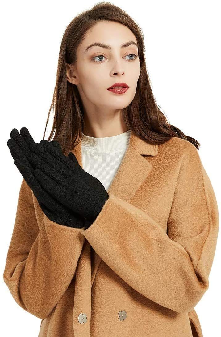  クラシック 女性用 保温 にファッション 冬 グローブ 通勤 ウール 防寒 カシミア 手袋 レディース ライニング Nappaglo 手袋 キッズファッション小物
