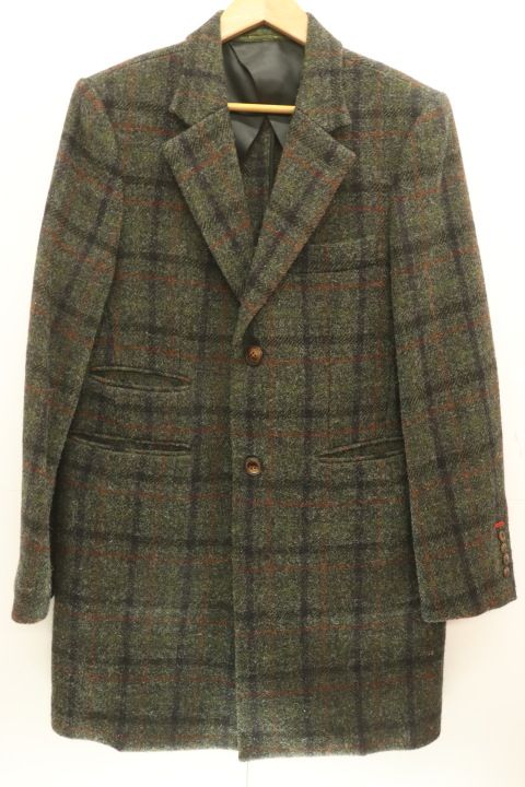 【中古】 DOUBLE STANDARD CLOTHING メンズコート 44 コート DOUBLE STANDARD CLOTHING x Harris Tweed 44 緑 グリーン チェック