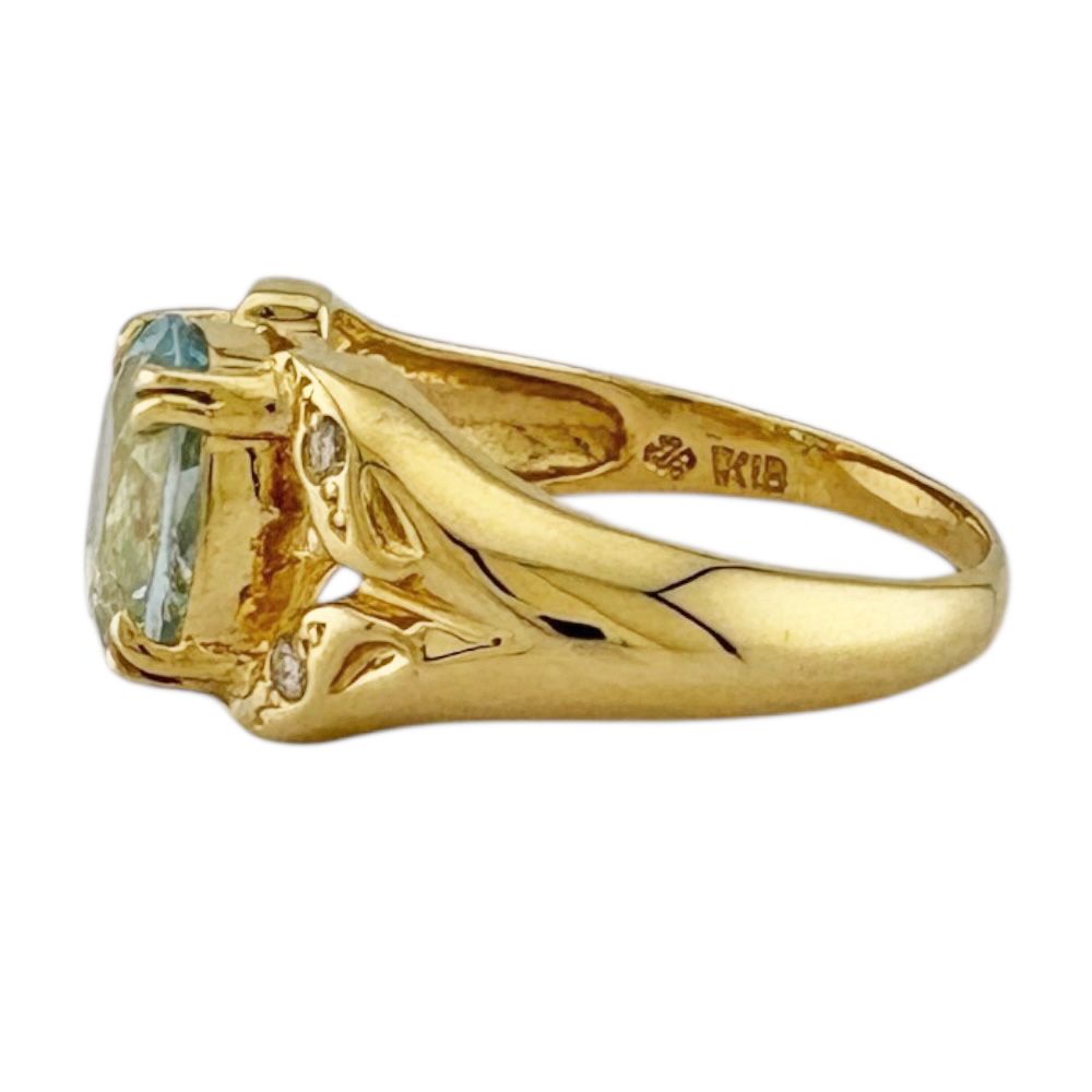 リング 指輪 12号 18金 K18イエローゴールド ブルートパーズ  