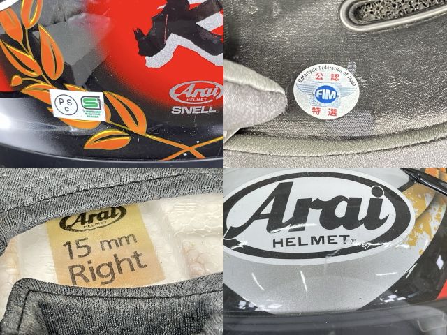 アライ ヘルメット フルフェイス 【中古】 ARAI RX-7 RRV SNELL YFDESIGN バイク用品 赤 白 黒 /58125