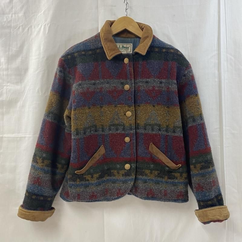 VINTAGE ヴィンテージ ジャケット 上着 ジャンパー ブルゾン 70s～80s L.L. bean ネイティブ柄ウールジャケット S womens J130