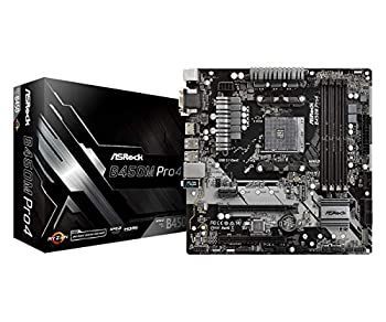 【中古】【非常に良い】ASRock AMD B450チップ搭載 Micro ATX マザーボード B450M Pro4