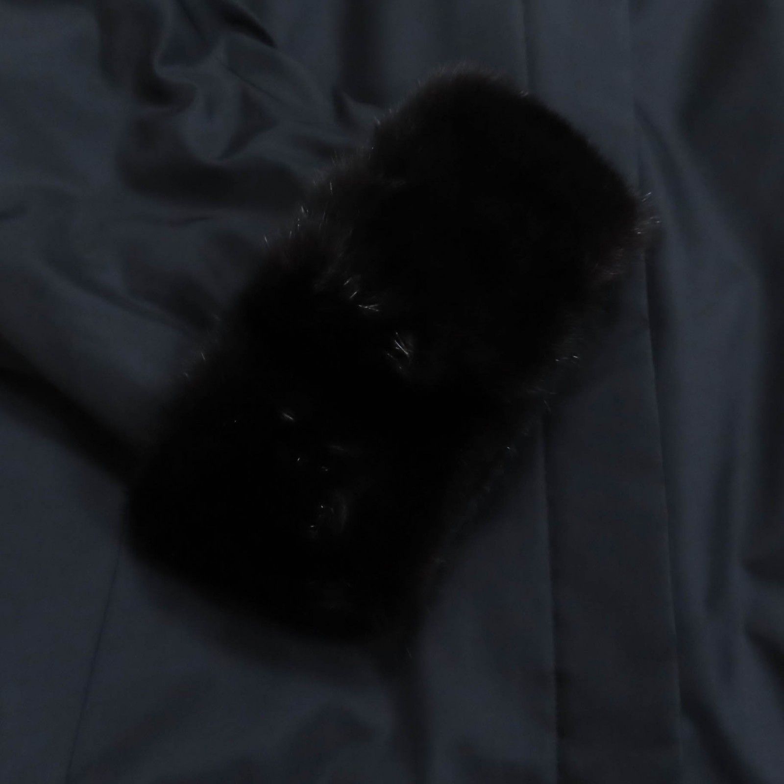 LEONARD FASHION レオナール ファッション シルク100％ 襟 袖口ミンクファー付き 裏地ペイズリー柄 中綿 コート ブラック 11AR レディース USTAUSTRALIA_COM_AU