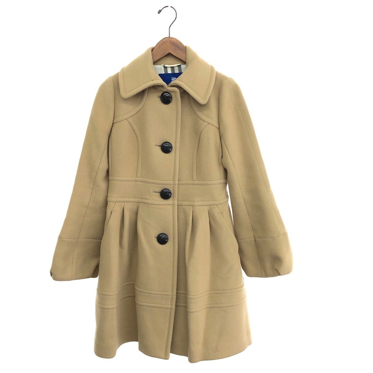 ✨アンゴラ✨ バーバリーブルーレーベル　ウールコート　アイボリーM 38 BURBERRY BLUE LABEL バーバリーブルーレーベル ウールコート サイズ