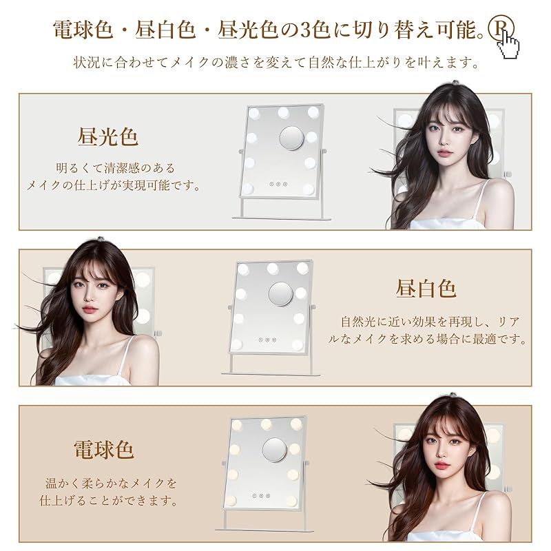 ガービー(Garvee) 女優ミラー ハリウッドミラー 化粧鏡 卓上鏡 楕円形
