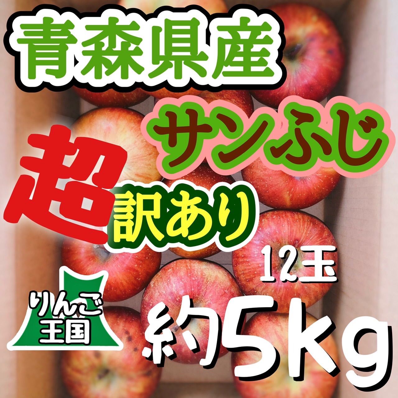 青森県産 サンふじ 超訳あり5㎏ 限定5箱